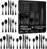 49-Piece Black Silverware Set with Organizer, Stainless Steel Flatware Set for 8 with Drawer Tray, Cutlery Steak Knives Fork Spoon for Home Restaurant