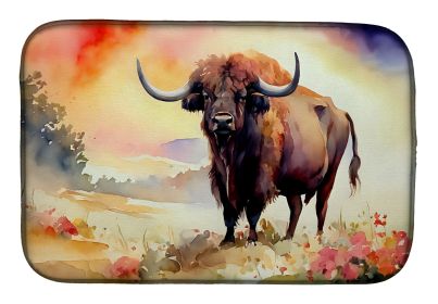 Buffalo Dish Drying Mat Absorbent Dish Drying Mat Pad for Kitchen Counter Dish Drainer Mat for Countertop, 14 x 21", Multicolor
