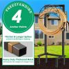 Garden Hose Holder Heavy Duty Water Hose Holder Holds 160 FT Hoses 4 Spikes Hose Reel with 2 Tool Hooks Freestanding Hose Hanger Sturdy Hose Storage S