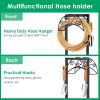 Garden Hose Holder Heavy Duty Water Hose Holder Holds 160 FT Hoses 4 Spikes Hose Reel with 2 Tool Hooks Freestanding Hose Hanger Sturdy Hose Storage S