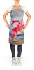 Flamingo Apron Cooking Kitchen Server Baking Crafts Gardening for Adult Women Men, Unisex, Large, Multicolor