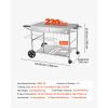 Outdoor Grill Cart, 36.4 x 23.4 x 1 inch Tabletop Size Grilling Table, Movable Outdoor Cooking Table with 4 Spice Containers, Wheels, Lids, Hooks