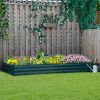 95" x 36" x 12" Galvanized Raised Garden Bed, Easy DIY and Cleaning for Growing Flowers, Herbs, Succulents, Green