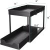 Under Sink Organizer 2 Pack, Bathroom Cabinet Organizer, 2 Tier Sliding Cabinet Basket Organizer Drawer