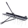 40-Inch Lawn Sweeper Tow Behind Dethatcher, Landscape Rake, Lawn Tractor Rake, Tine Tow Dethatcher Pull Behind Mower