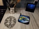 NEW Oyster Plate Pair of Pot Holders Kitchen Heat Resistant Pot Holders Sets Oven Hot Pads for Cooking Baking BBQ, 7 1/2 x 7 1/2