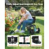 Garden Seat with Wheels, Rolling Garden Stool with Height Adjustable & 360° Swivel Seat, 400lbs Weight Capacity, Gardening Cart Bench