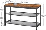 Tier Shoe Storage Organizer with 3 Oxford Fabric Shelves and Top Panel, Holds 12-16 Pairs of Shoes