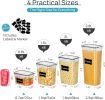 24 pcs Plastic Kitchen and Pantry Organization Canisters for Cereal, Dry Food, Flour and Sugar, BPA Free, Includes 24 Labels, Black