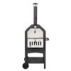 Outdoor Wood Fired Pizza Oven with Pizza Stone; Pizza Peel; Grill Rack; and Waterproof Cover for Backyard and Camping