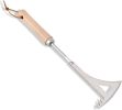 Crack Weeder, 12" Stainless Steel Crevice Weeding Tool with Wood Handle, L-Shaped Side-Walk Weed Puller Spatula