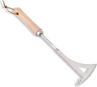 Crack Weeder, 12" Stainless Steel Crevice Weeding Tool with Wood Handle, L-Shaped Side-Walk Weed Puller Spatula (size: 13.4" Crack Weeder)
