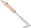 Crack Weeder, 12" Stainless Steel Crevice Weeding Tool with Wood Handle, L-Shaped Side-Walk Weed Puller Spatula