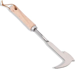 Crack Weeder, 12" Stainless Steel Crevice Weeding Tool with Wood Handle, L-Shaped Side-Walk Weed Puller Spatula (size: 12" Crevice Weeder)