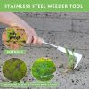 Crack Weeder, 12" Stainless Steel Crevice Weeding Tool with Wood Handle, L-Shaped Side-Walk Weed Puller Spatula