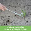 Crack Weeder, 12" Stainless Steel Crevice Weeding Tool with Wood Handle, L-Shaped Side-Walk Weed Puller Spatula