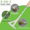 Crack Weeder, 12" Stainless Steel Crevice Weeding Tool with Wood Handle, L-Shaped Side-Walk Weed Puller Spatula